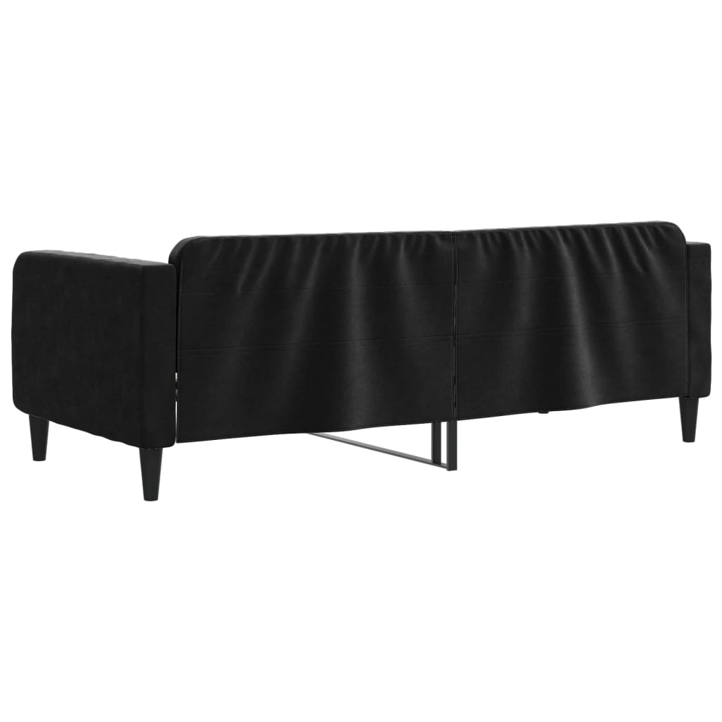 vidaXL Sofa z funkcją spania, czarna, 90x190 cm, obita aksamitem