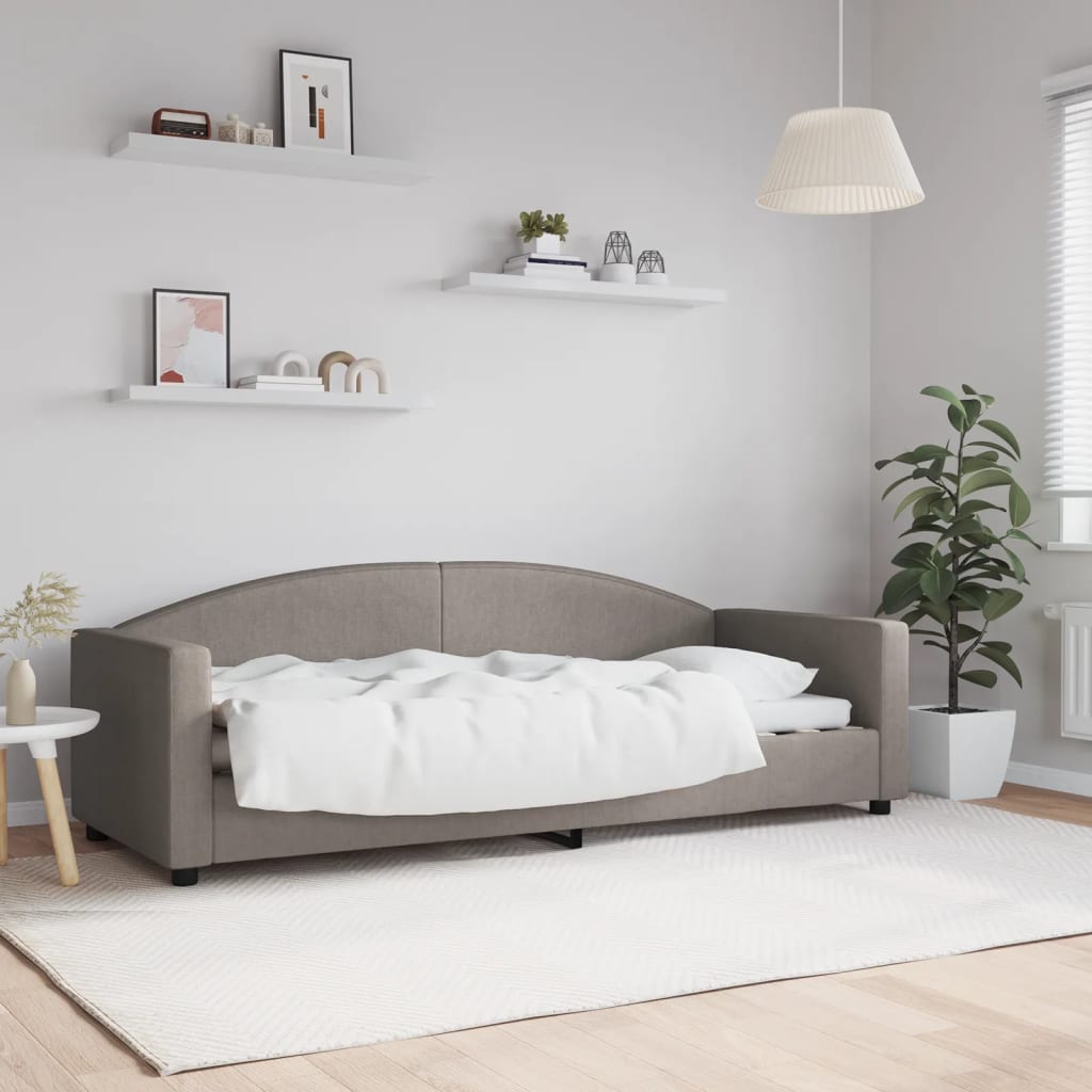 vidaXL Sofa z funkcją spania, kolor taupe, 80x200 cm, obite tkaniną