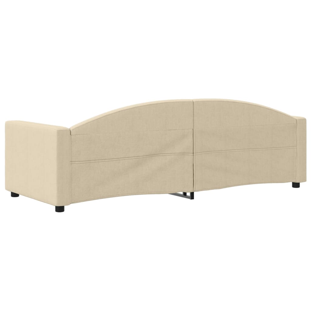 vidaXL Sofa z funkcją spania, kremowa, 80x200 cm, obita tkaniną