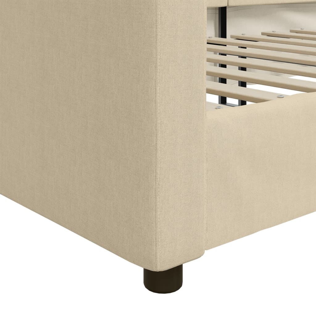 vidaXL Sofa z funkcją spania, kremowa, 80x200 cm, obita tkaniną