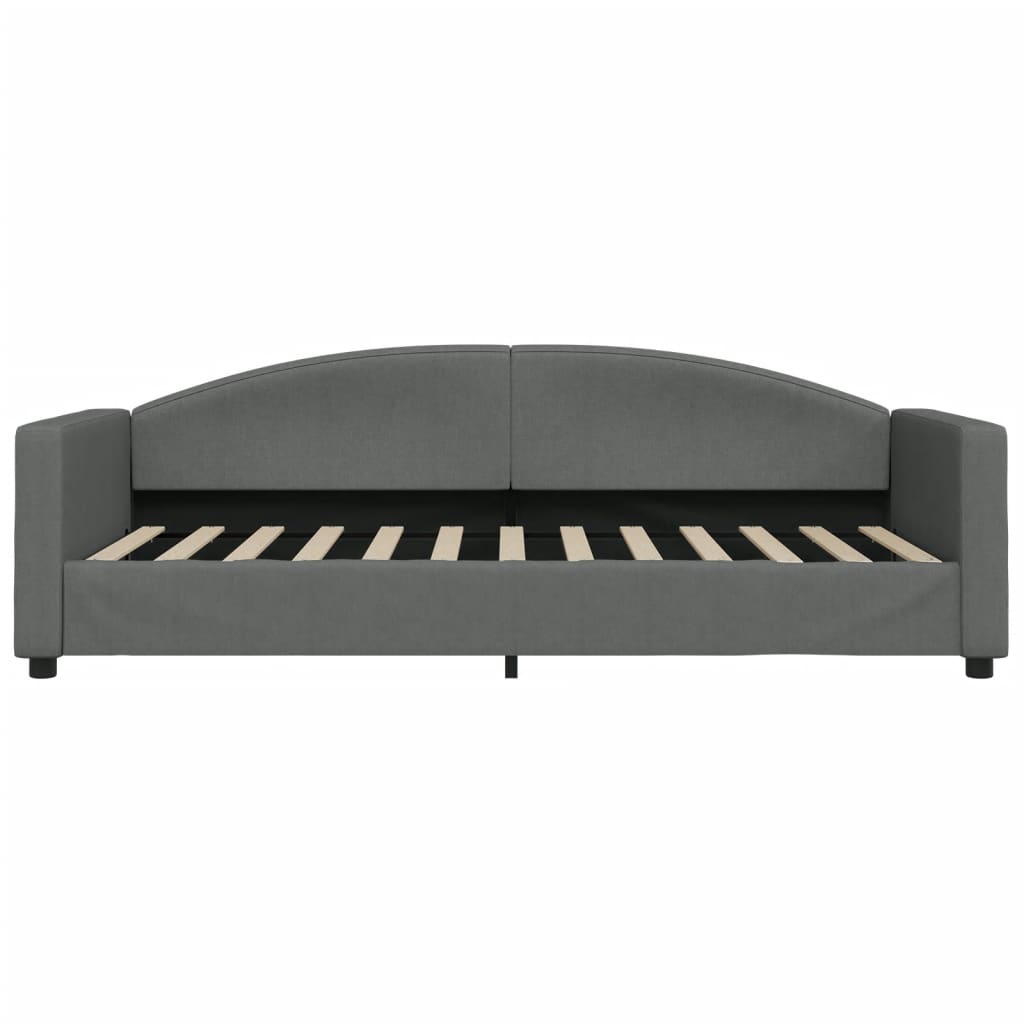 vidaXL Sofa z funkcją spania, ciemnoszara, 90x200 cm, obita tkaniną