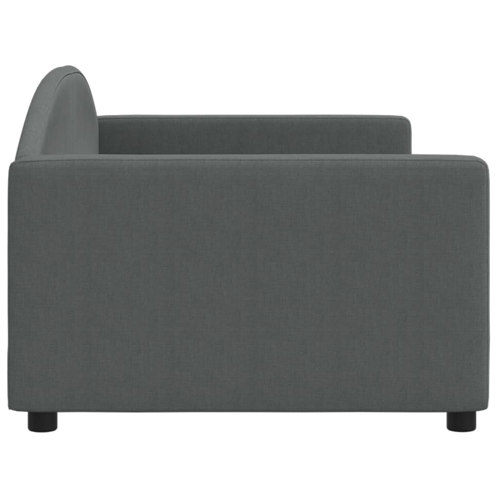 vidaXL Sofa z funkcją spania, ciemnoszara, 90x200 cm, obita tkaniną