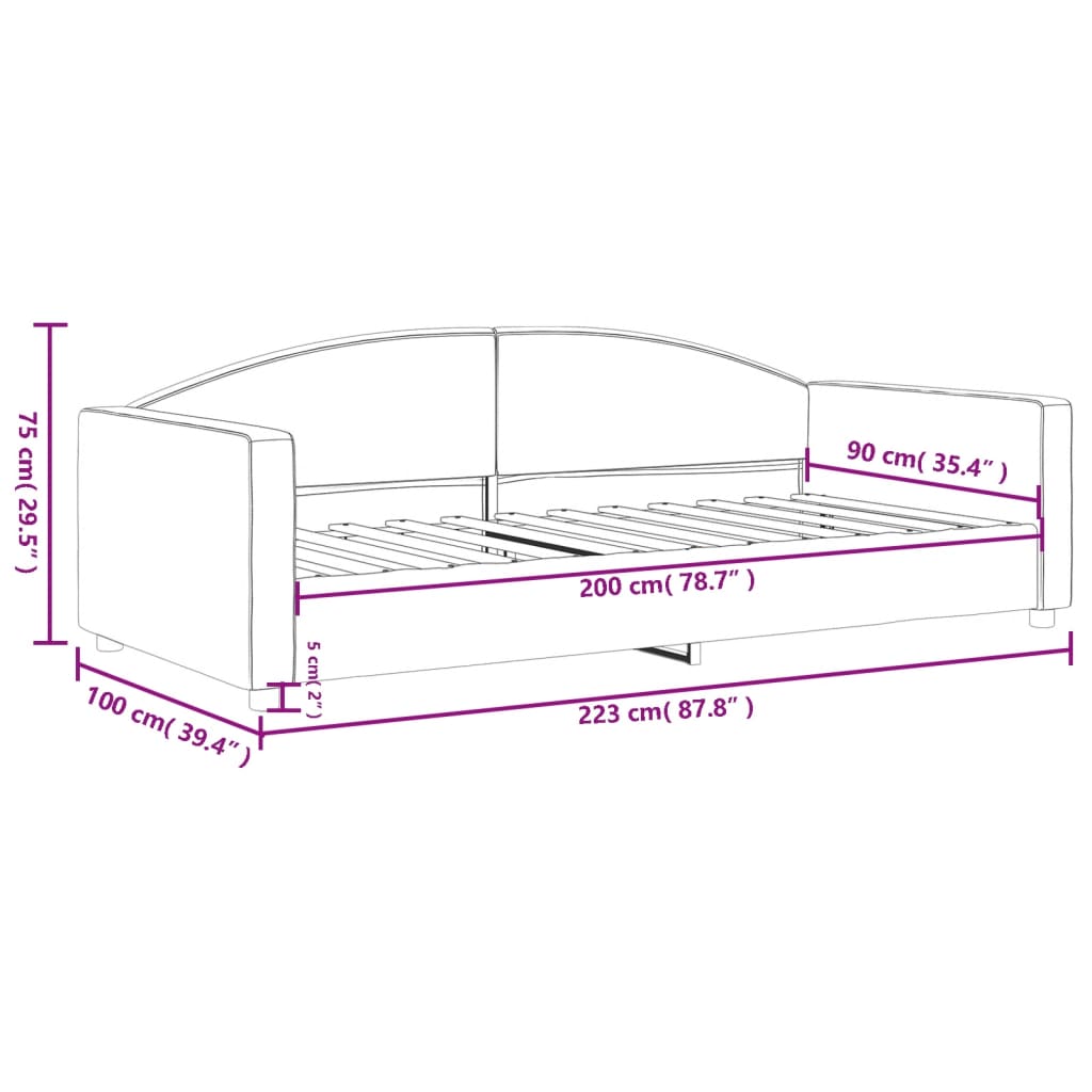 vidaXL Sofa z funkcją spania, kolor taupe, 90x200 cm, obita tkaniną
