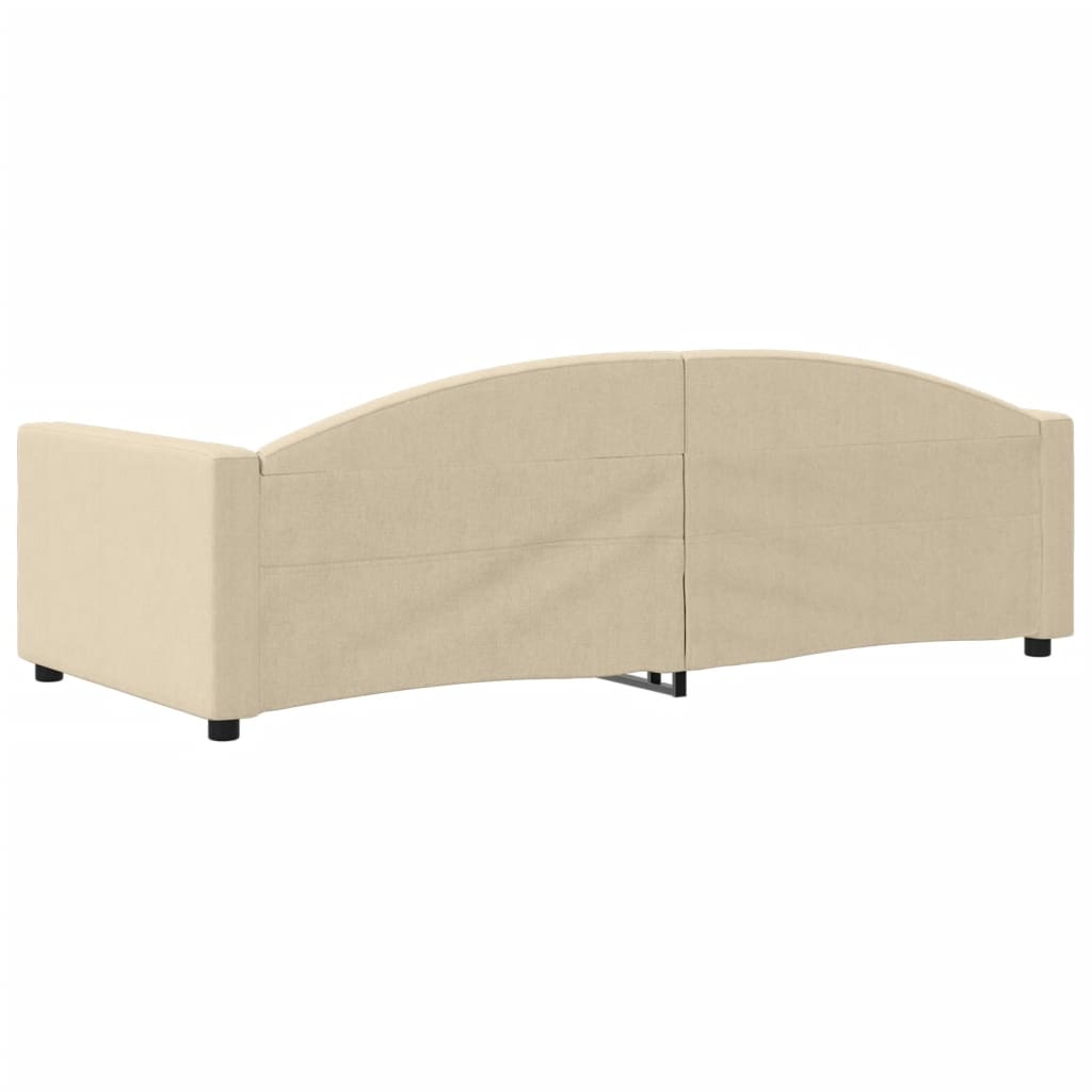 vidaXL Sofa z funkcją spania, kremowe, 90x200 cm, obita tkaniną