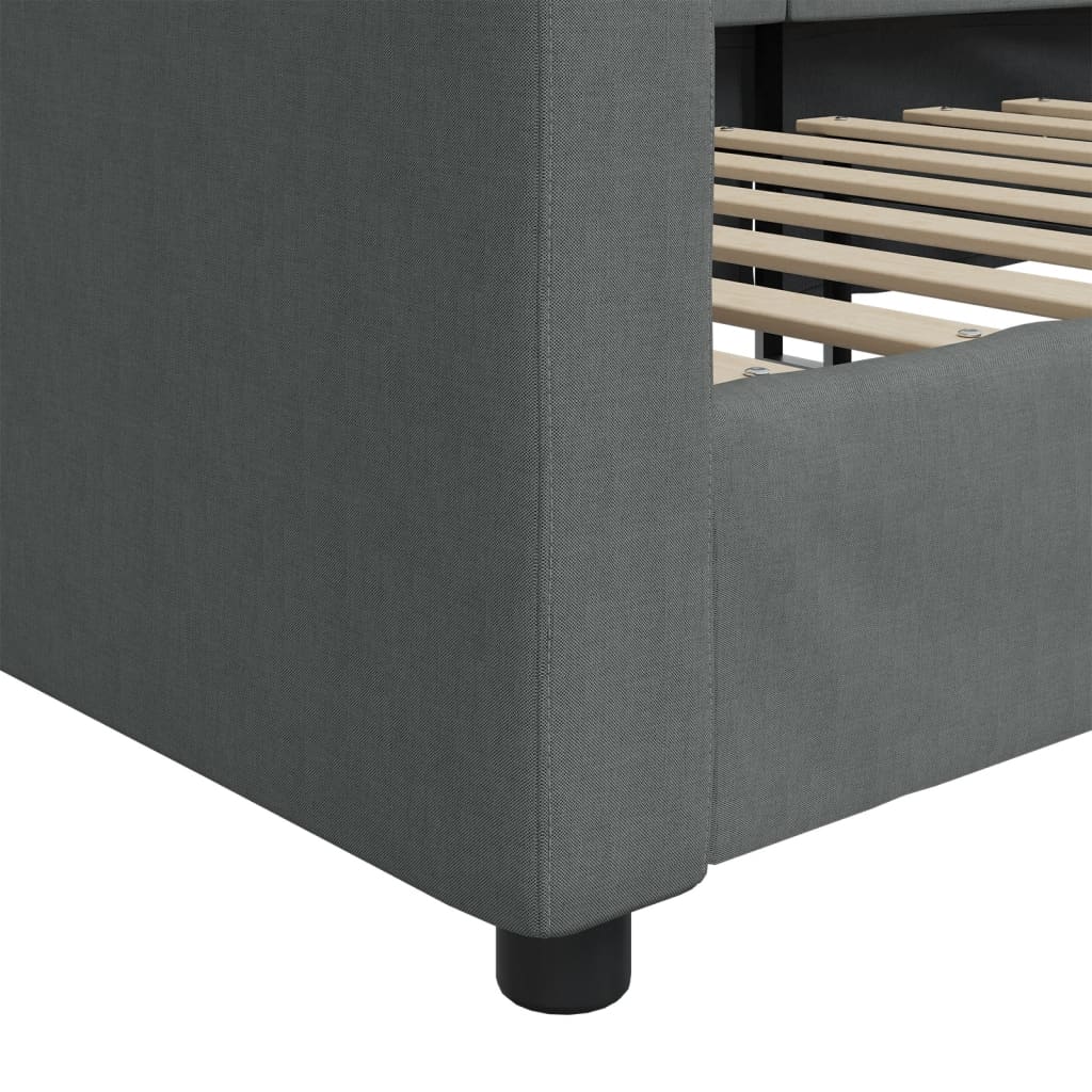 vidaXL Sofa z funkcją spania, ciemnoszara, 100x200 cm, obita tkaniną