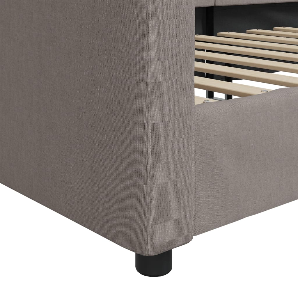 vidaXL Sofa z funkcją spania, kolor taupe, 100x200 cm, obita tkaniną