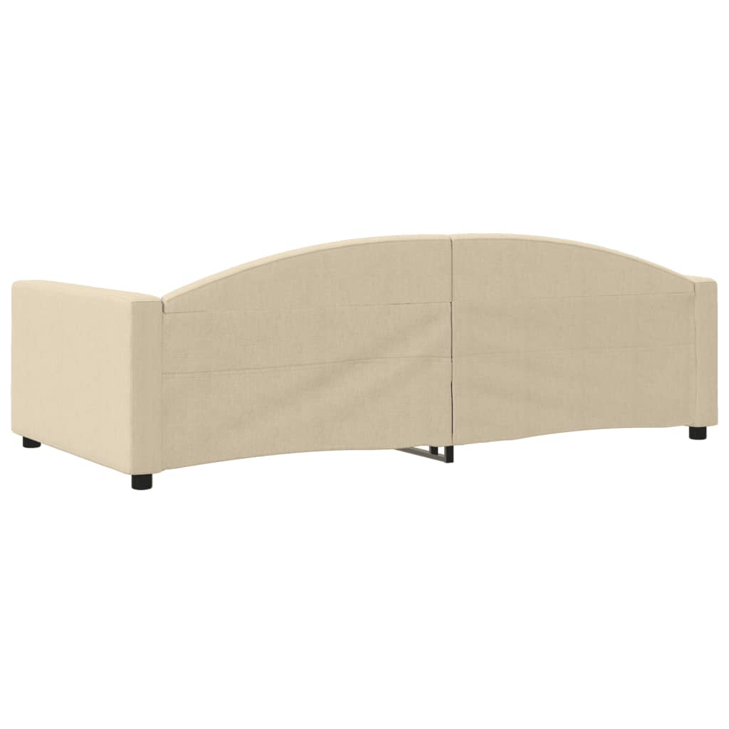 vidaXL Sofa z funkcją spania, kremowa, 100x200 cm, obita tkaniną