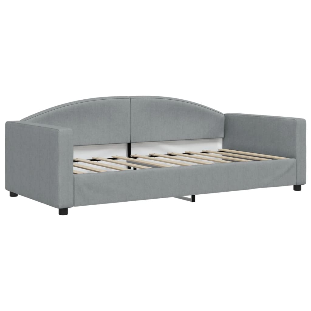 vidaXL Sofa z funkcją spania, jasnoszara, 90x190 cm, obita tkaniną