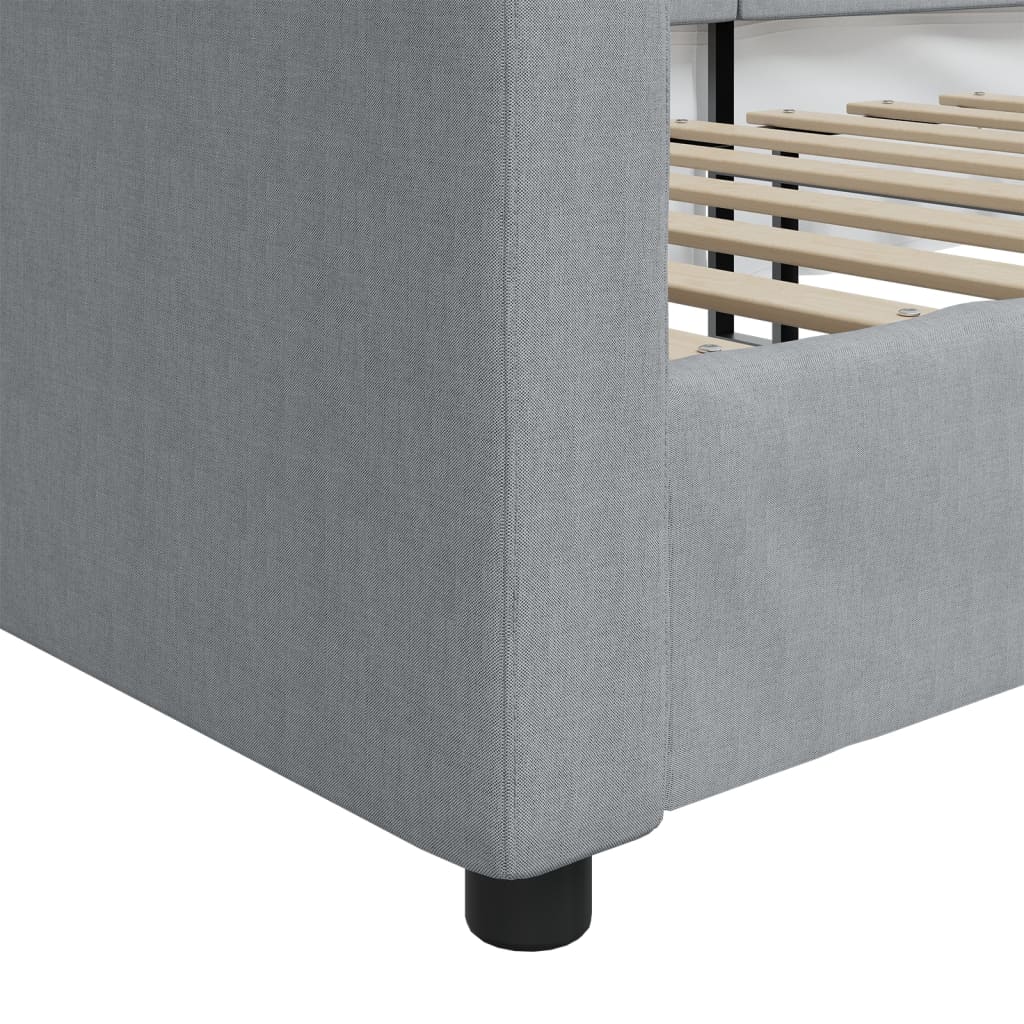 vidaXL Sofa z funkcją spania, jasnoszara, 90x190 cm, obita tkaniną