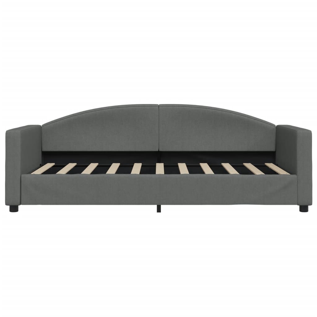 vidaXL Sofa z funkcją spania, ciemnoszara, 90x190 cm, obita tkaniną