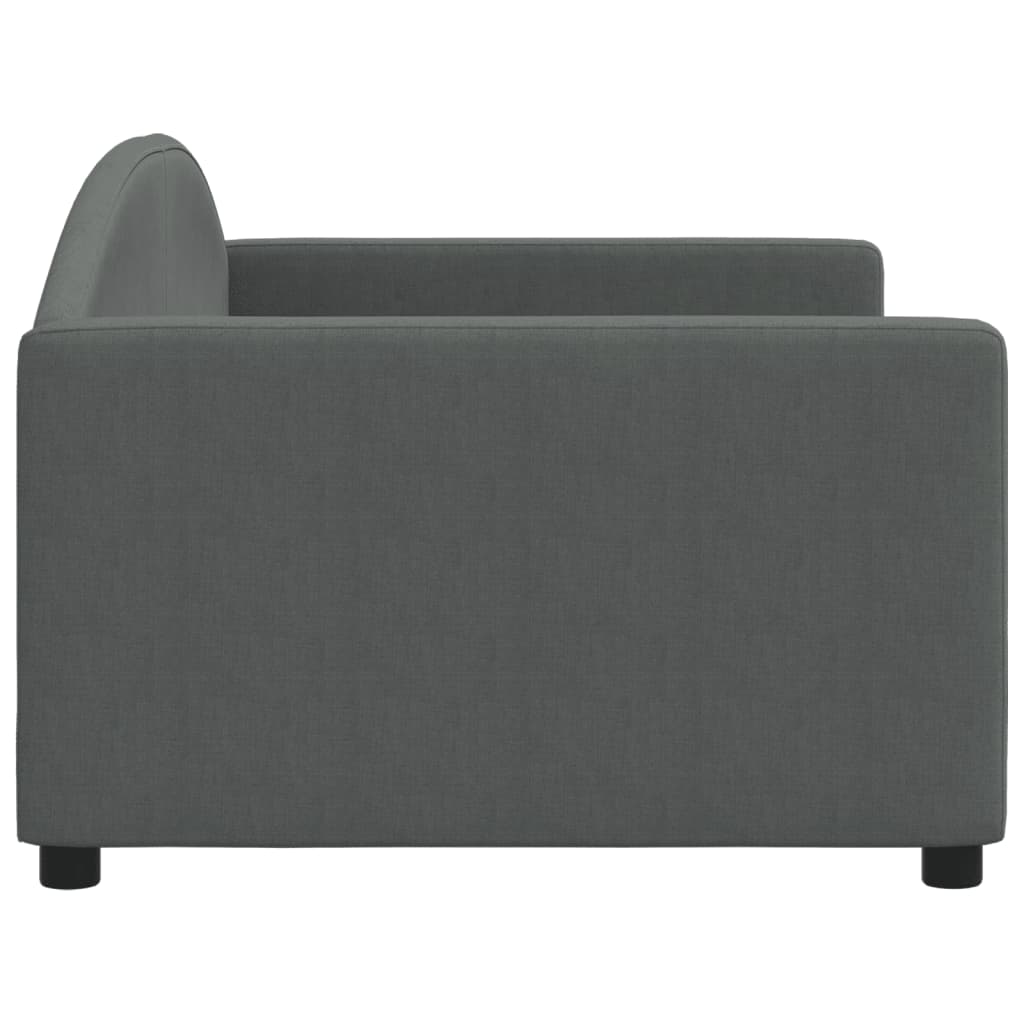 vidaXL Sofa z funkcją spania, ciemnoszara, 90x190 cm, obita tkaniną