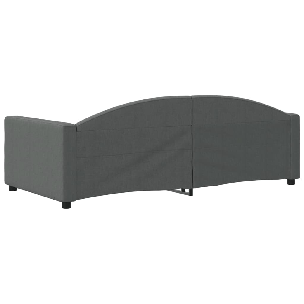 vidaXL Sofa z funkcją spania, ciemnoszara, 90x190 cm, obita tkaniną