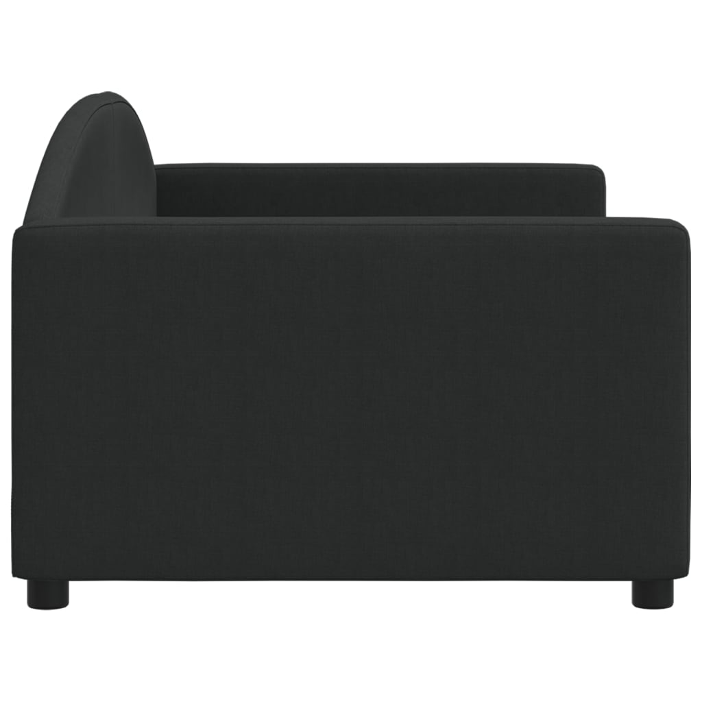 vidaXL Sofa z funkcją spania, czarna, 90x190 cm, obita tkaniną