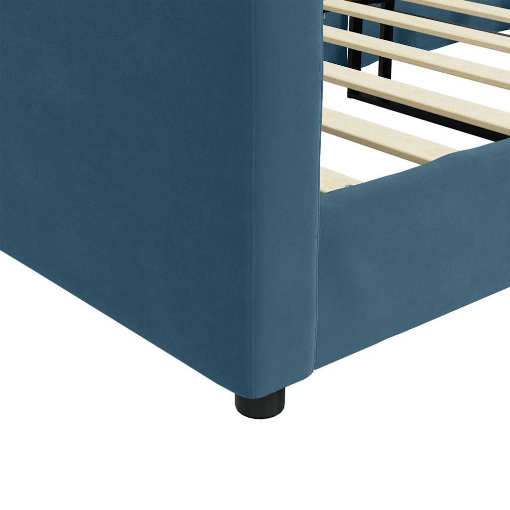 vidaXL Sofa z funkcją spania, niebieska, 80x200 cm, obita aksamitem