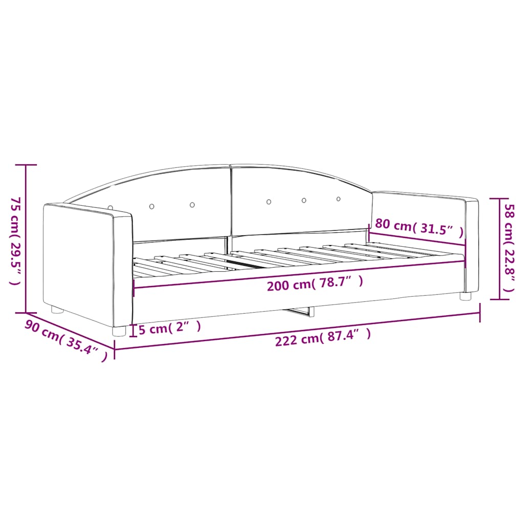 vidaXL Sofa z funkcją spania, niebieska, 80x200 cm, obita aksamitem