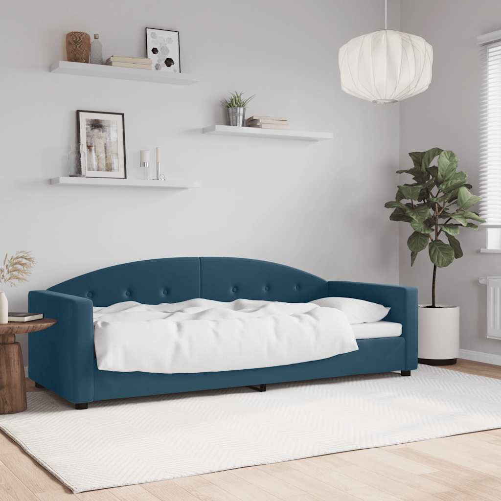 vidaXL Sofa z funkcją spania, niebieska, 80x200 cm, obita aksamitem