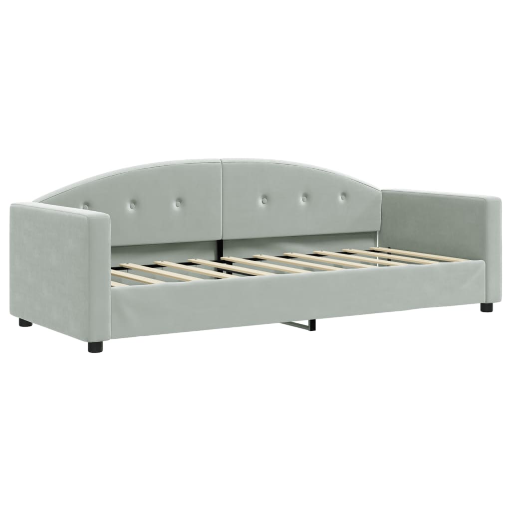 vidaXL Sofa z funkcją spania, jasnoszara, 80x200 cm, obita aksamitem