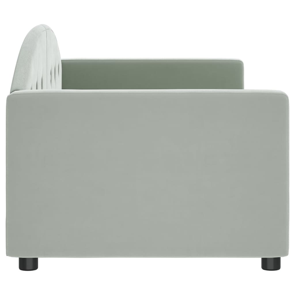 vidaXL Sofa z funkcją spania, jasnoszara, 80x200 cm, obita aksamitem