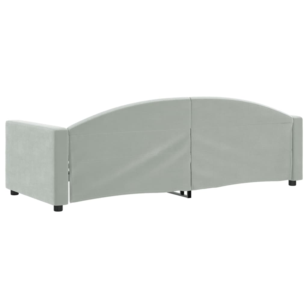 vidaXL Sofa z funkcją spania, jasnoszara, 80x200 cm, obita aksamitem