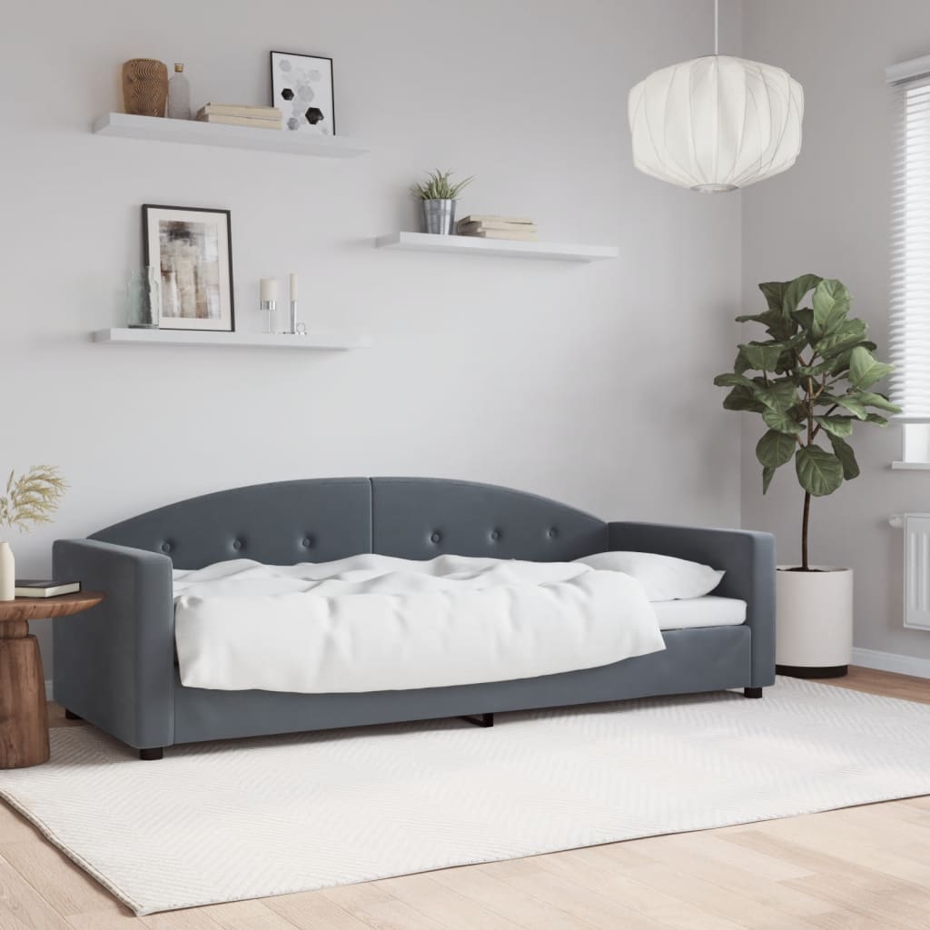vidaXL Sofa z funkcją spania, ciemnoszara, 80x200 cm, aksamitna