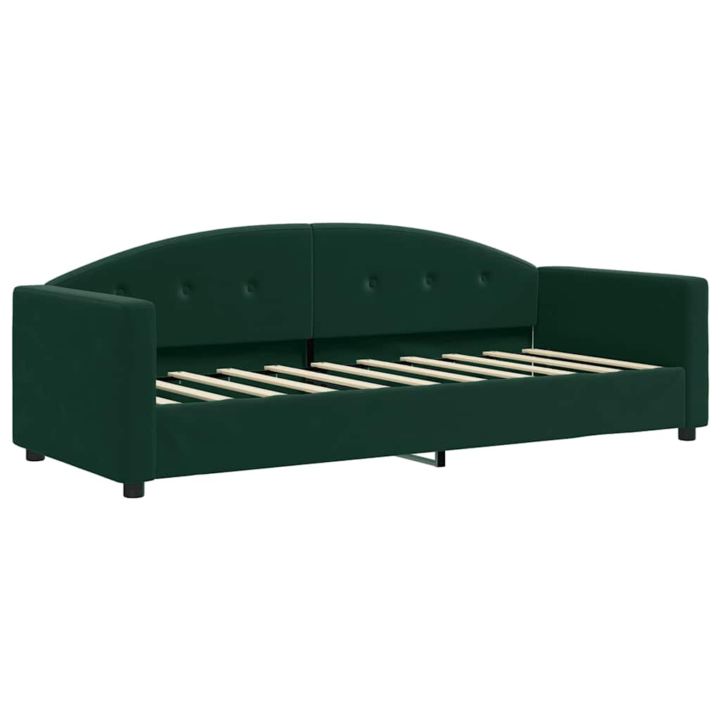 vidaXL Sofa z funkcją spania, ciemnozielona, 80x200 cm, aksamitna