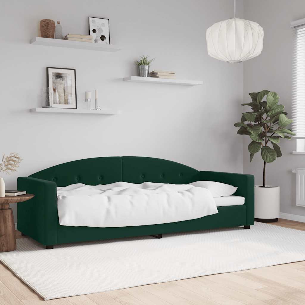 vidaXL Sofa z funkcją spania, ciemnozielona, 80x200 cm, aksamitna