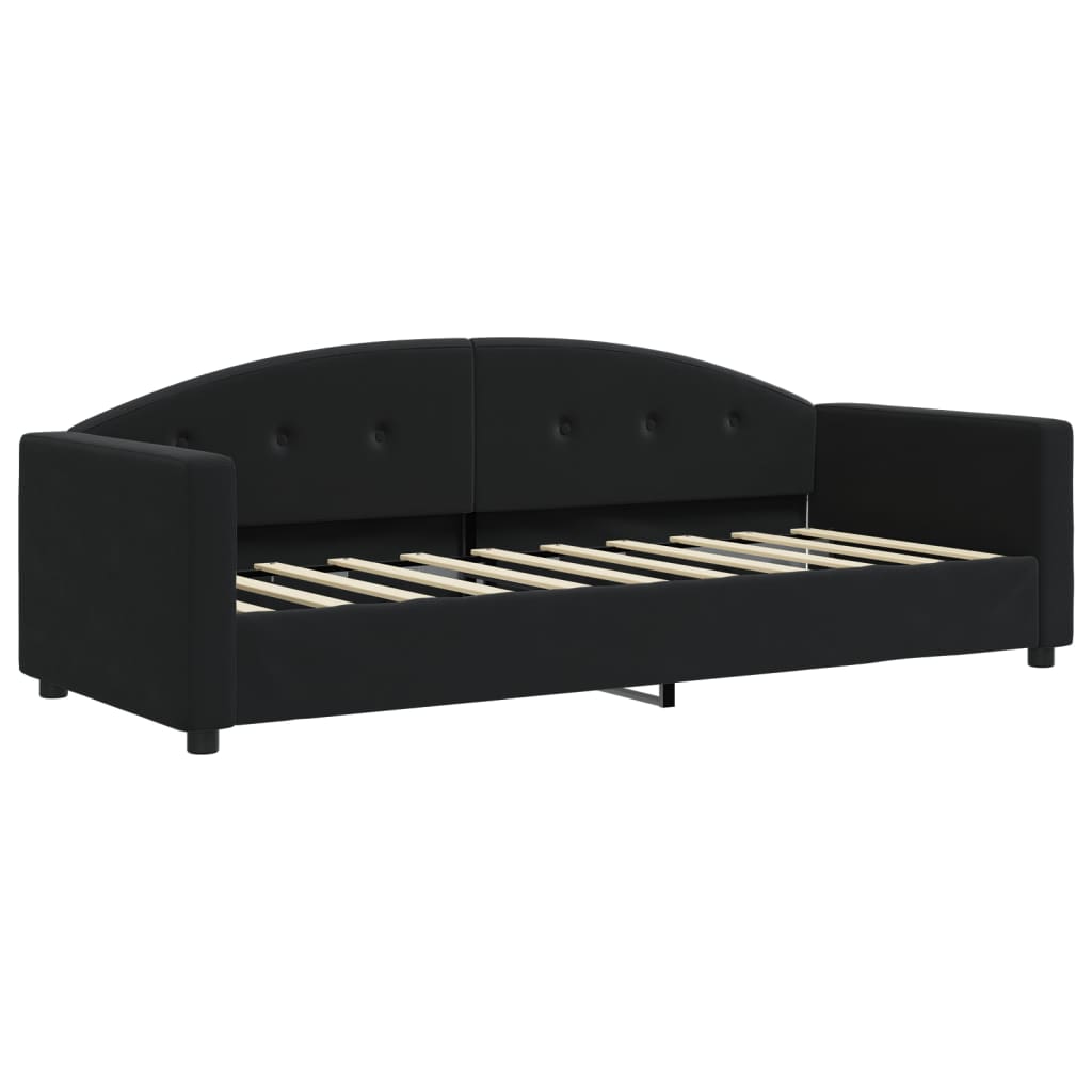 vidaXL Sofa z funkcją spania, czarna, 80x200 cm, obita aksamitem