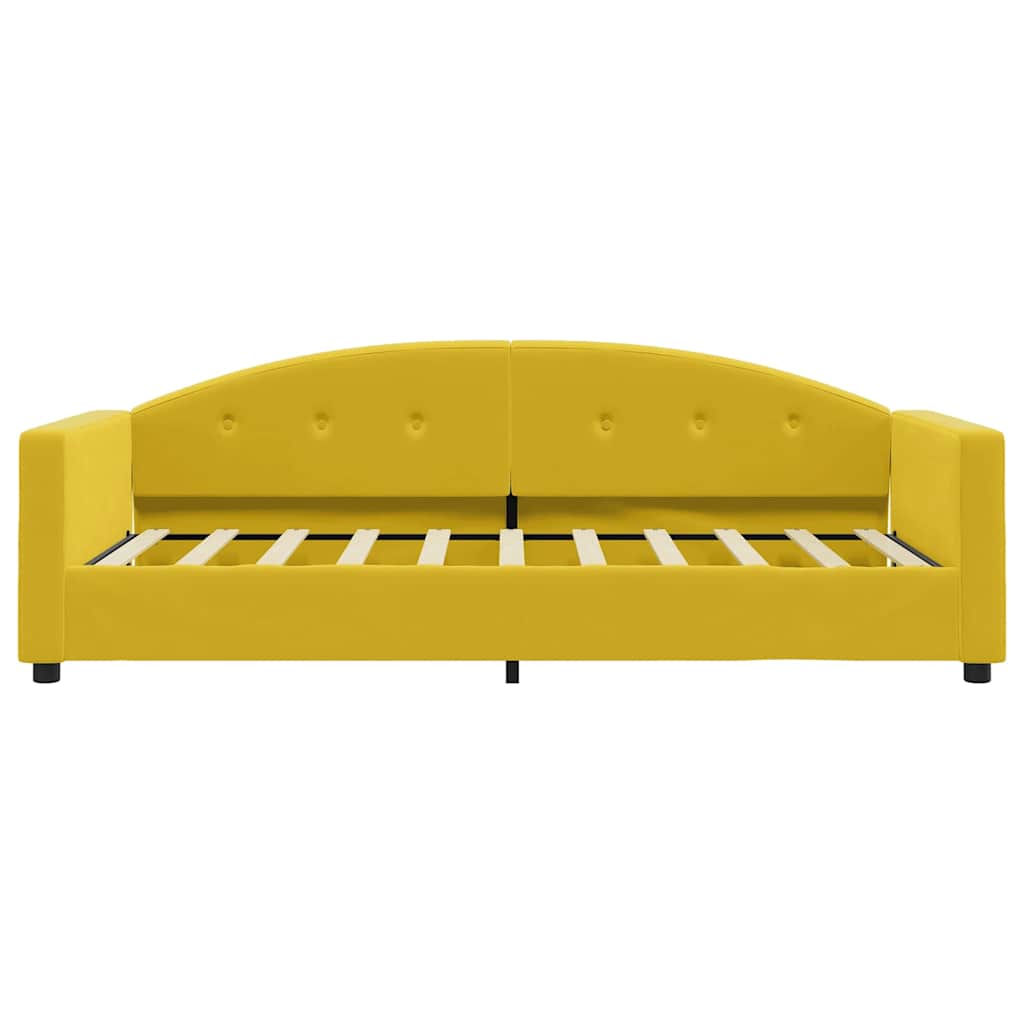 vidaXL Sofa z funkcją spania, żółta, 80x200 cm, obita aksamitem