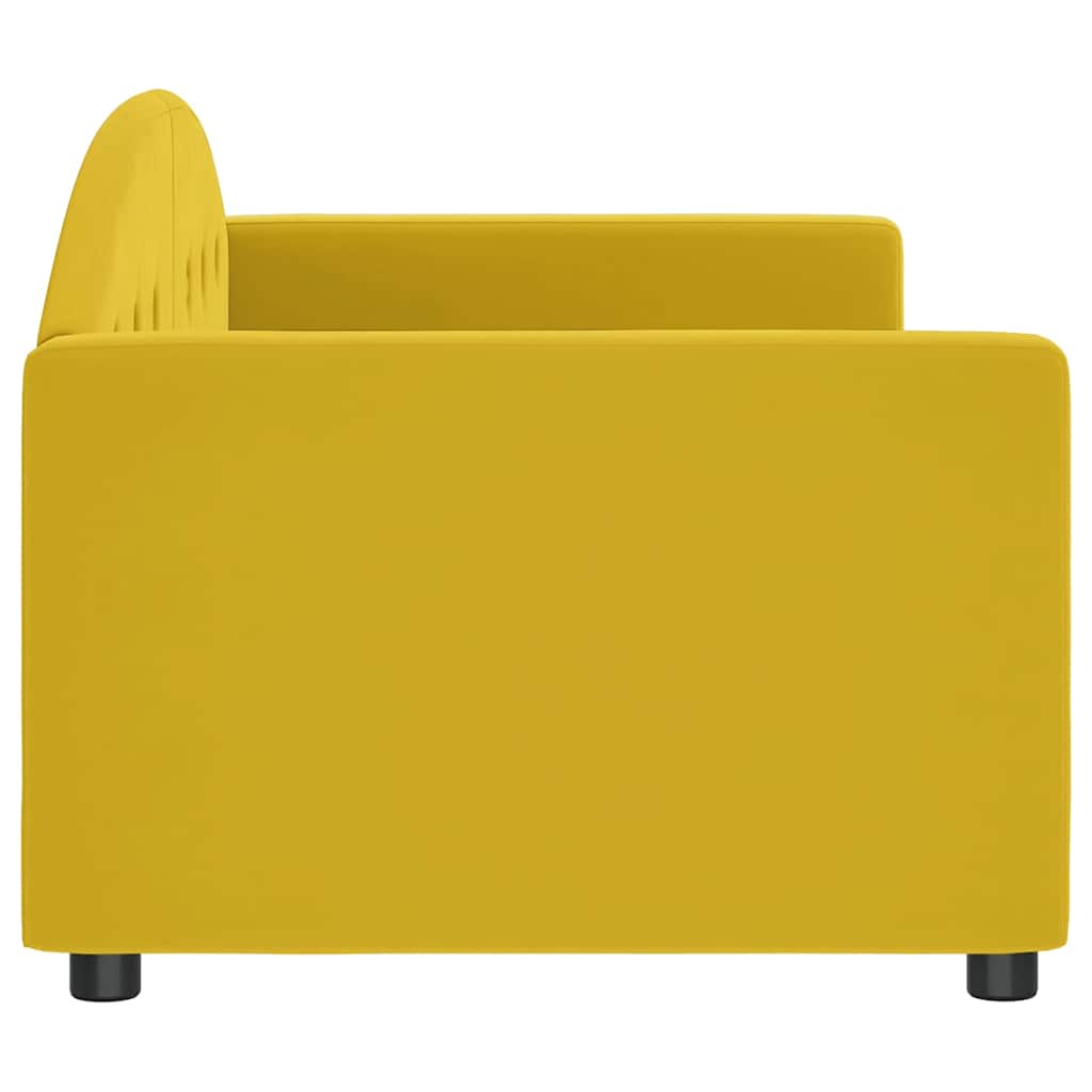 vidaXL Sofa z funkcją spania, żółta, 80x200 cm, obita aksamitem