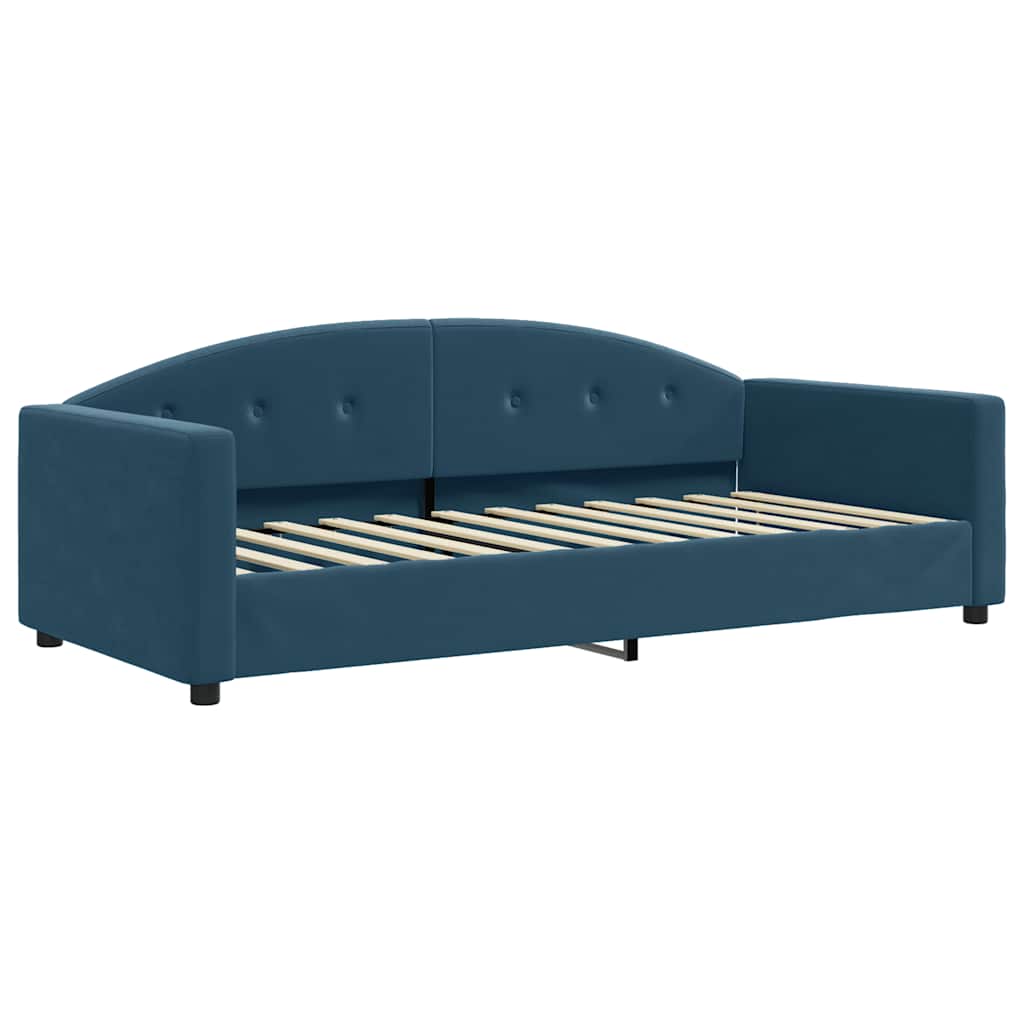 vidaXL Sofa z funkcją spania, niebieska, 90x200 cm, obita aksamitem