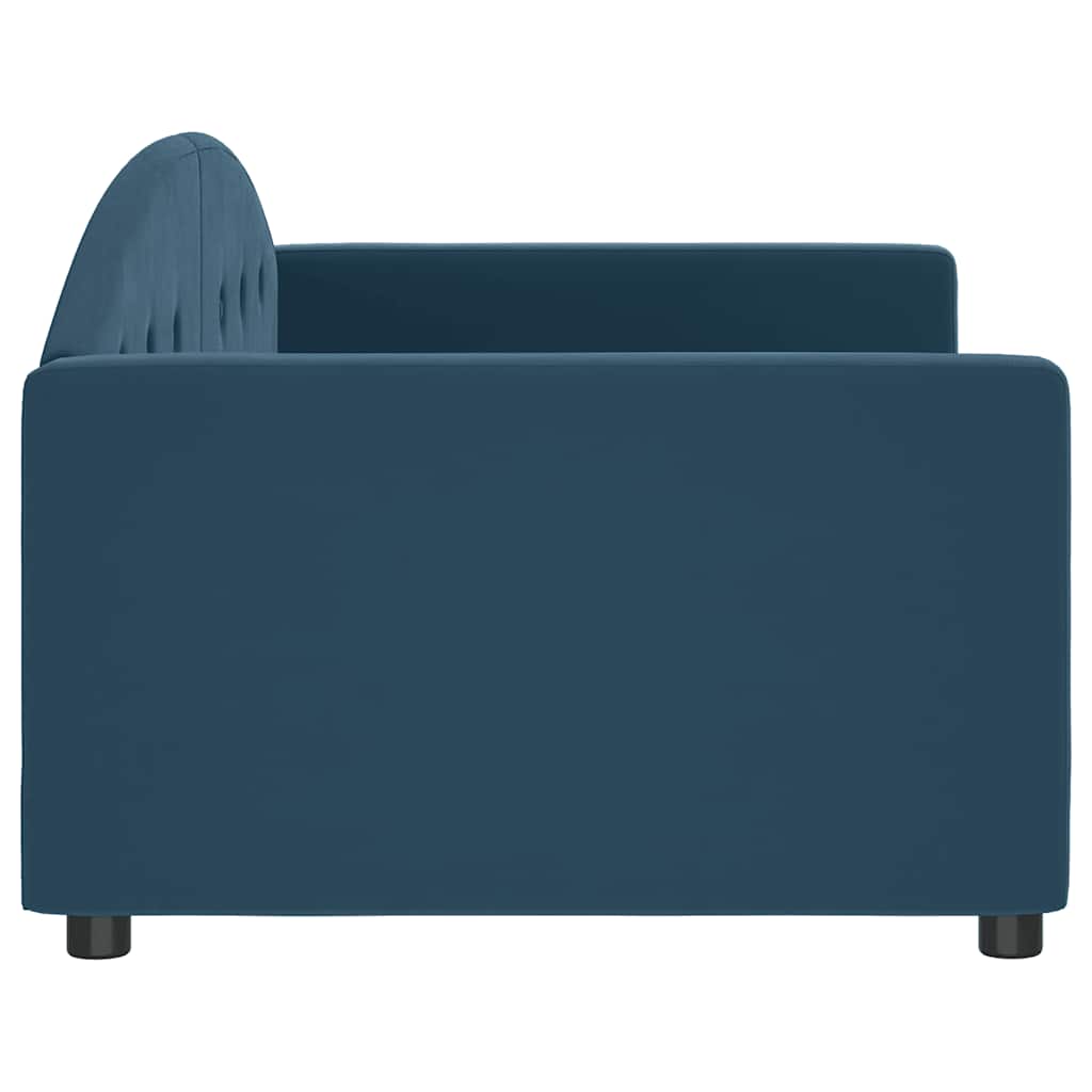 vidaXL Sofa z funkcją spania, niebieska, 90x200 cm, obita aksamitem