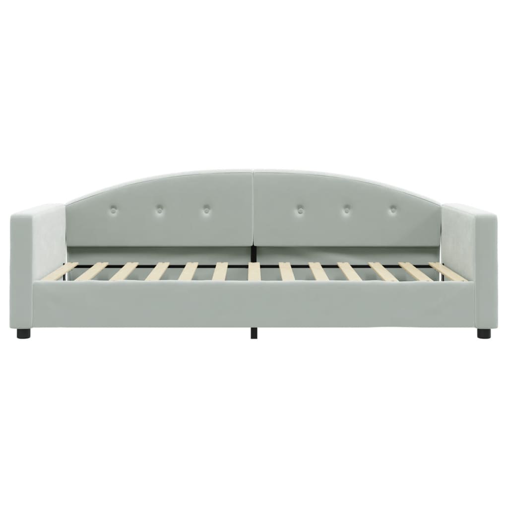 vidaXL Sofa z funkcją spania, jasnoszara, 90x200 cm, aksamit