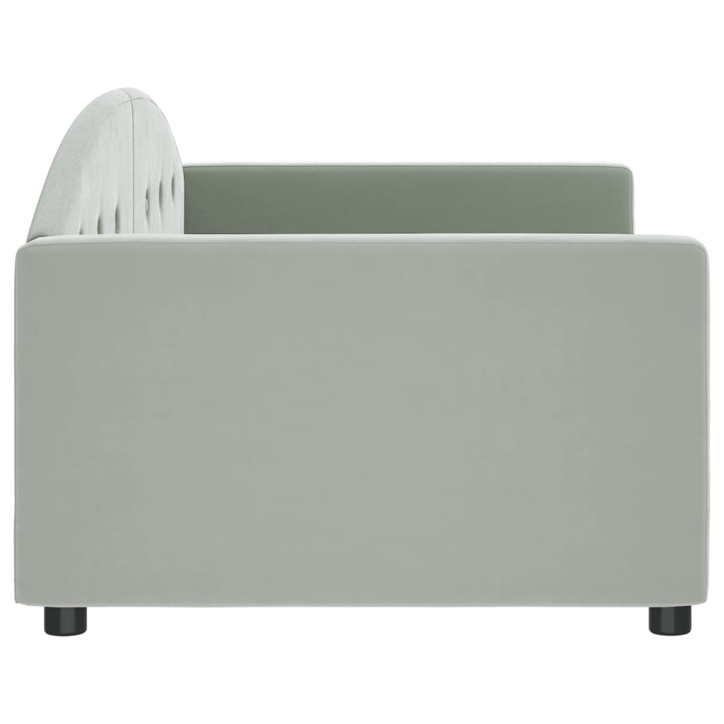 vidaXL Sofa z funkcją spania, jasnoszara, 90x200 cm, aksamit