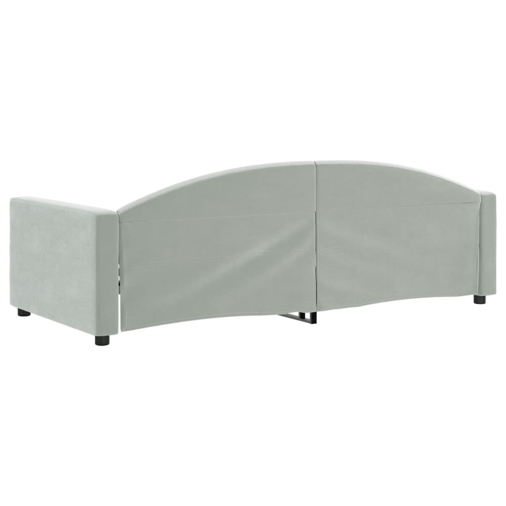 vidaXL Sofa z funkcją spania, jasnoszara, 90x200 cm, aksamit