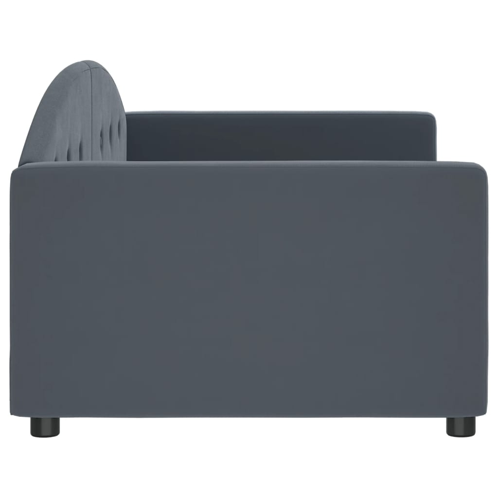 vidaXL Sofa z funkcją spania, ciemnoszara, 90x200 cm, aksamit