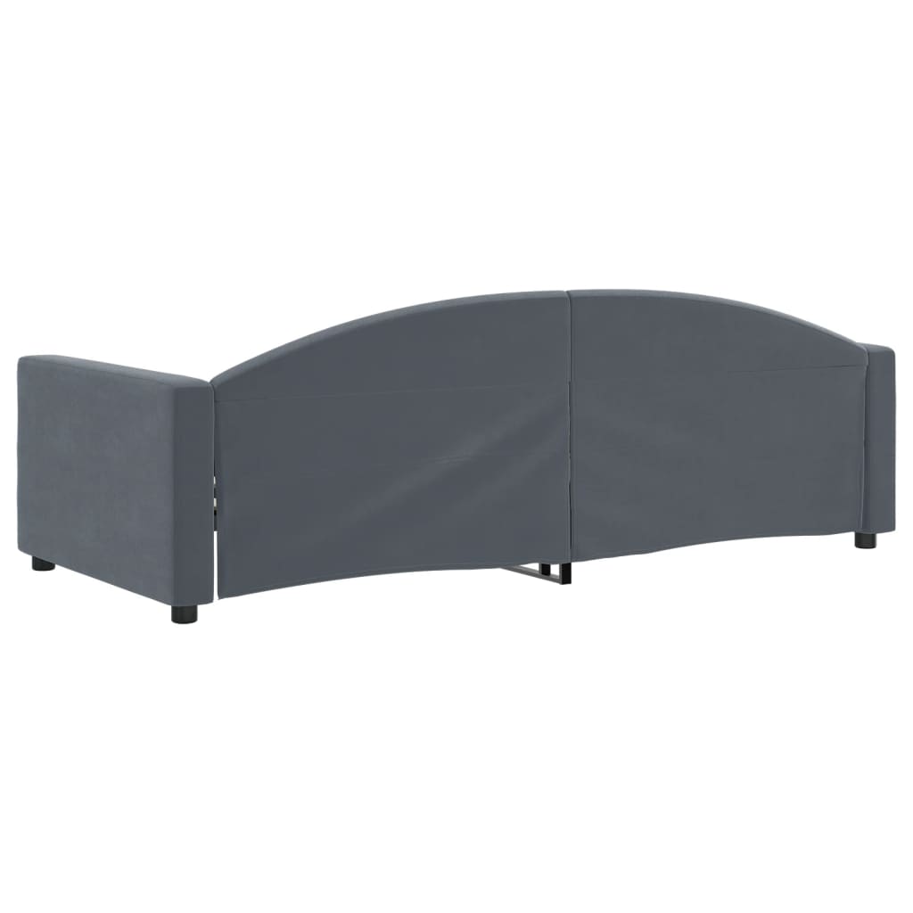 vidaXL Sofa z funkcją spania, ciemnoszara, 90x200 cm, aksamit