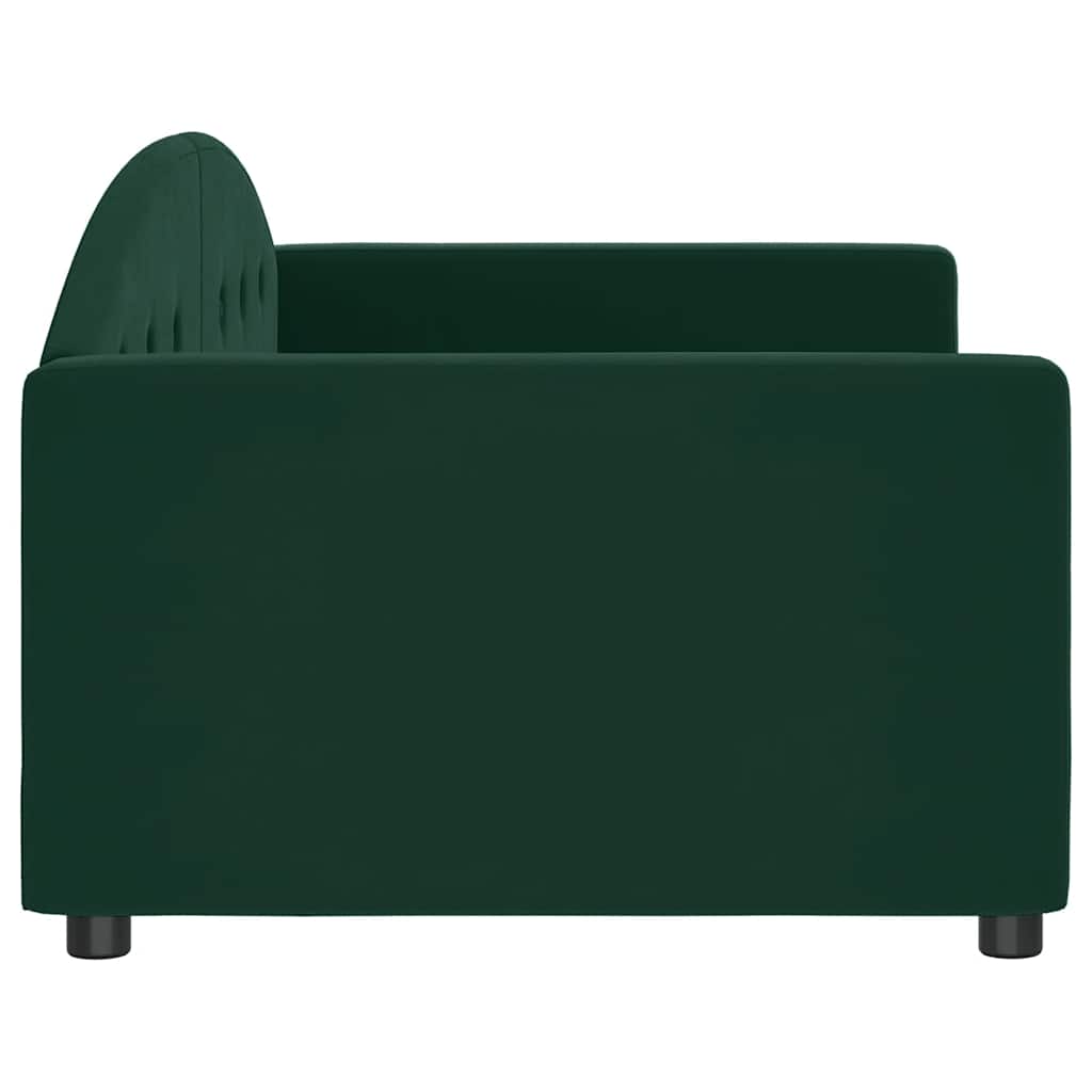 vidaXL Sofa z funkcją spania, ciemnozielona, 90x200 cm, aksamitna