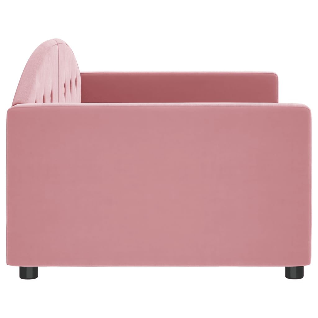 vidaXL Sofa z funkcją spania, różowa, 90x200 cm, obita aksamitem