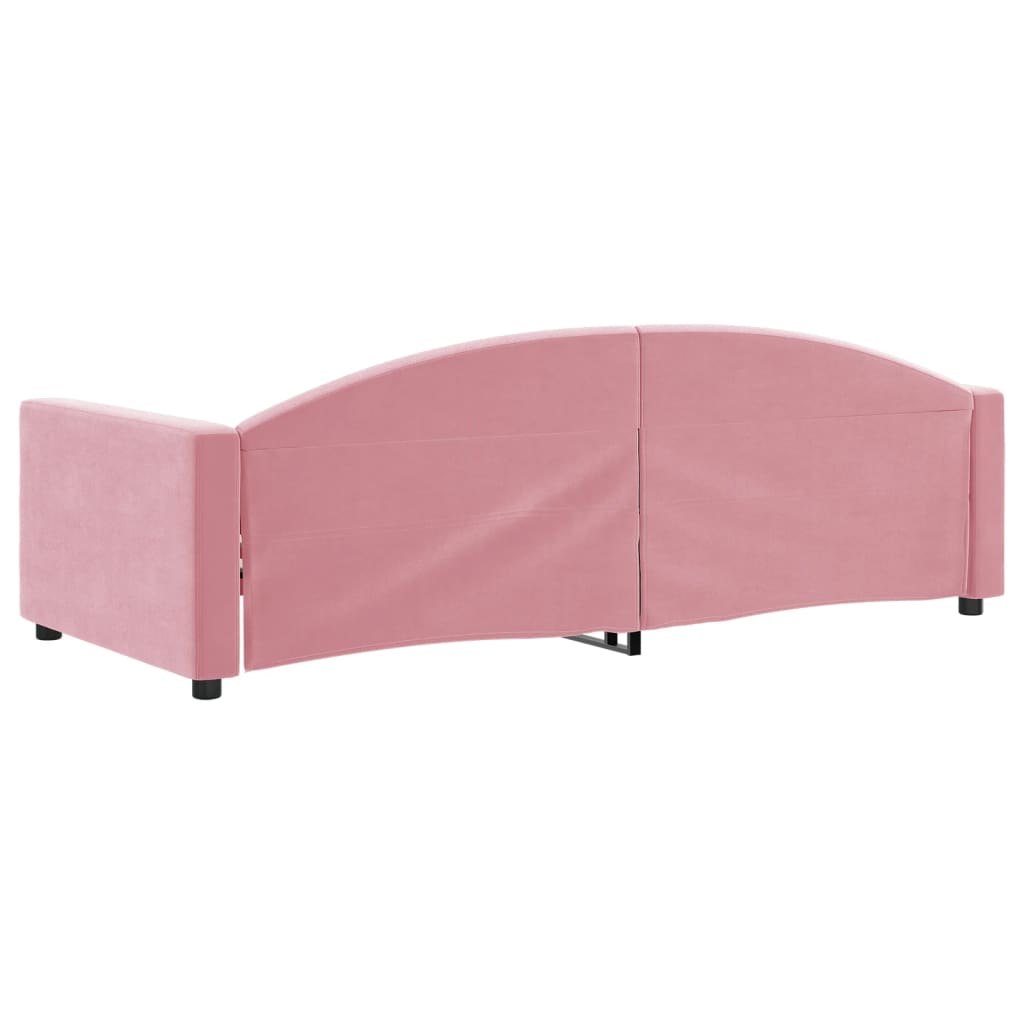 vidaXL Sofa z funkcją spania, różowa, 90x200 cm, obita aksamitem