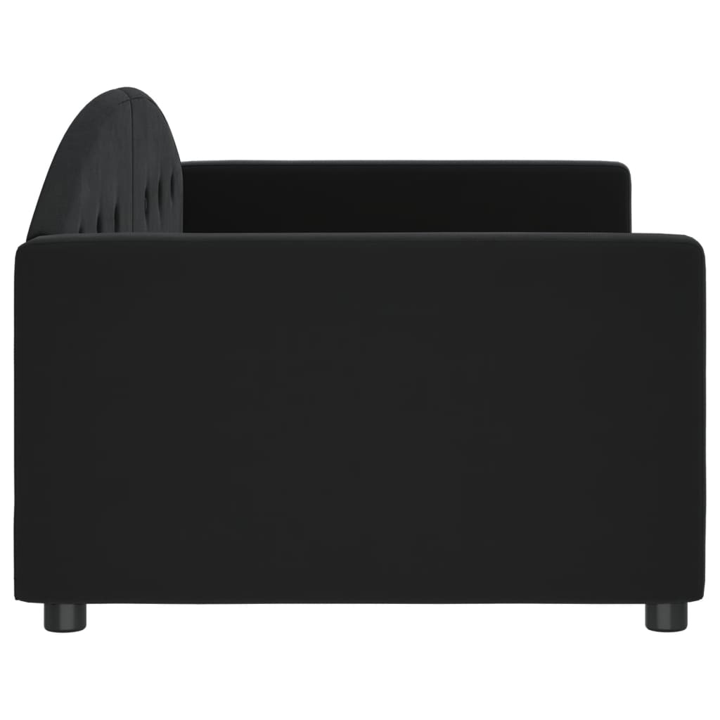 vidaXL Sofa z funkcją spania, czarna, 90x200 cm, obita aksamitem