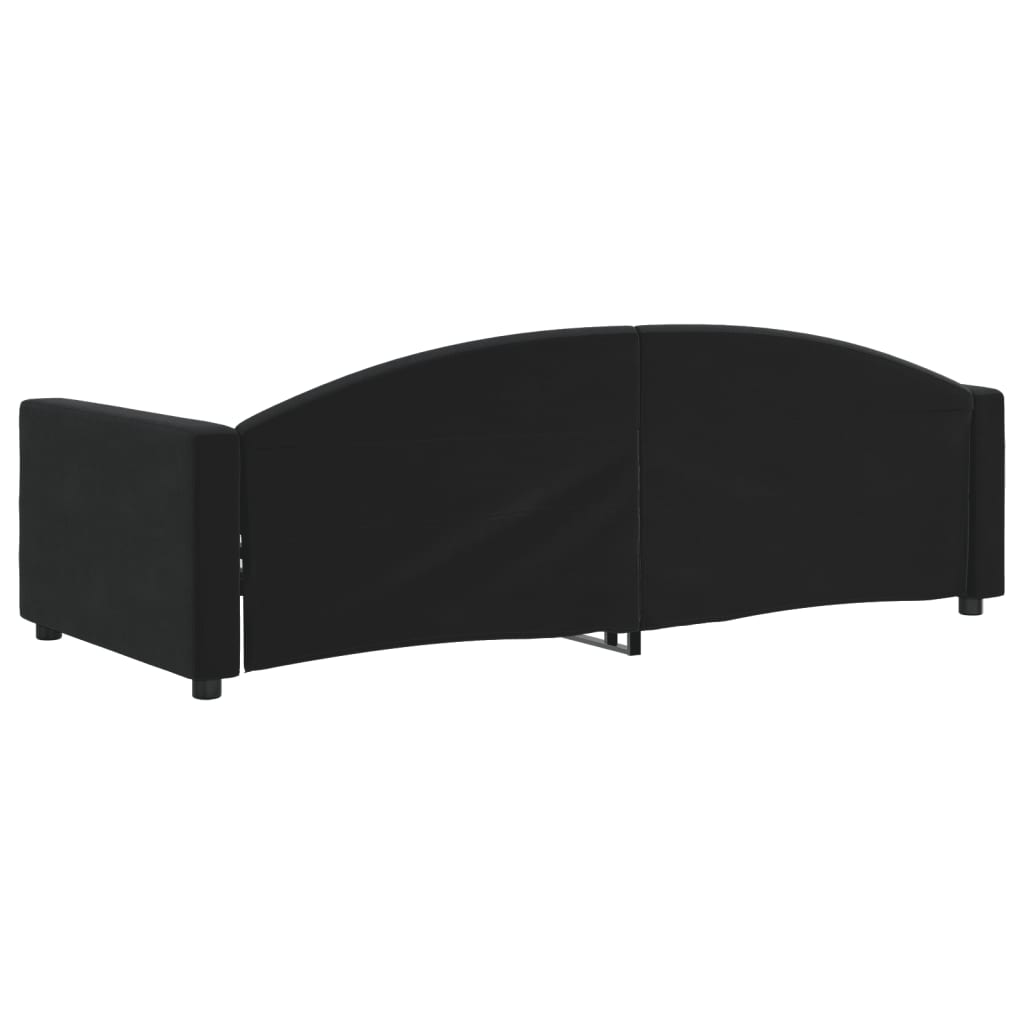 vidaXL Sofa z funkcją spania, czarna, 90x200 cm, obita aksamitem