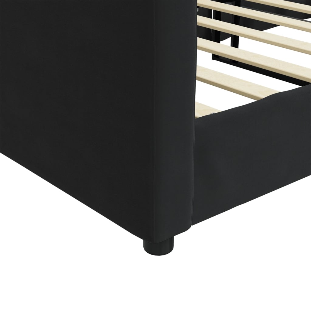 vidaXL Sofa z funkcją spania, czarna, 90x200 cm, obita aksamitem