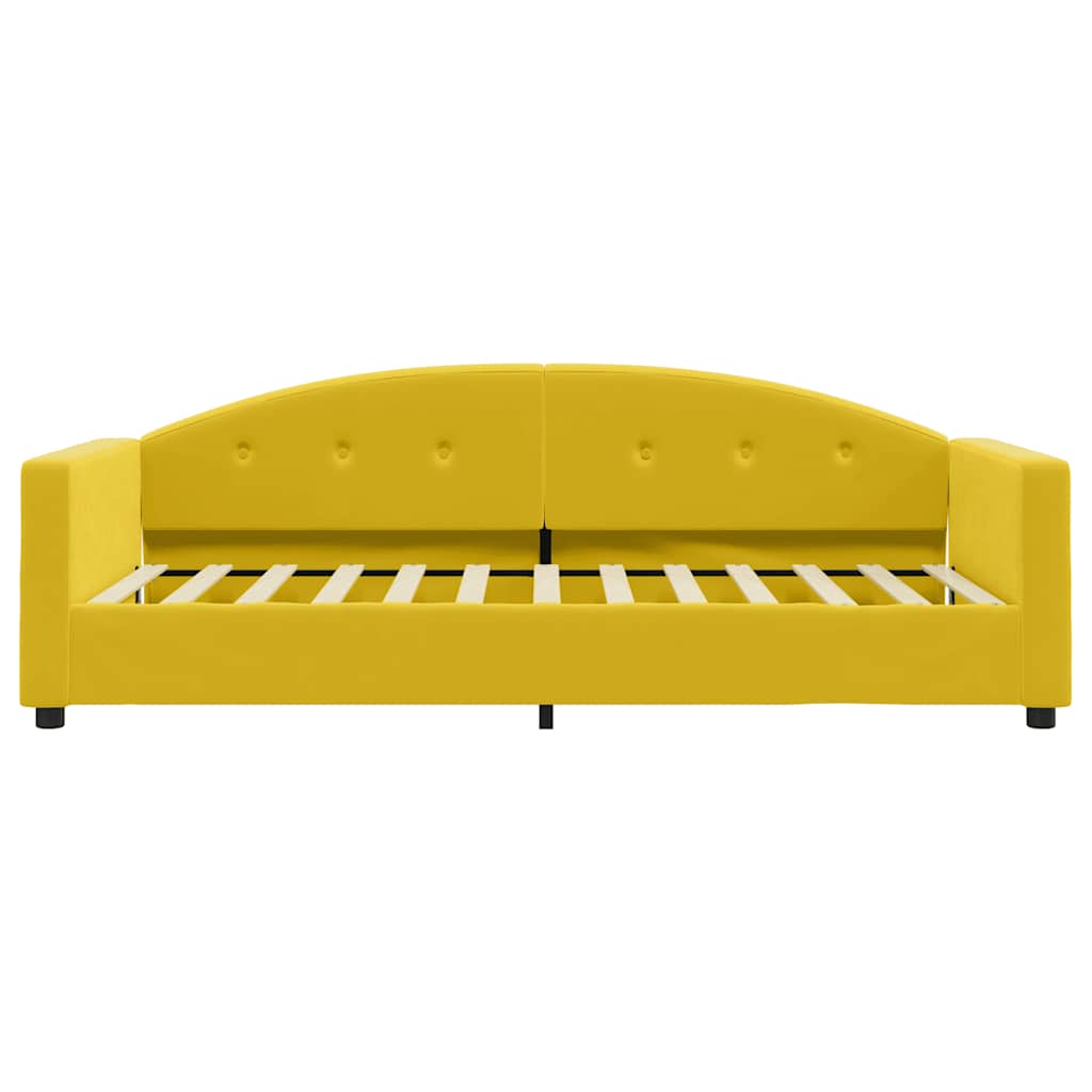 vidaXL Sofa z funkcją spania, żółta, 90x200 cm, obita aksamitem