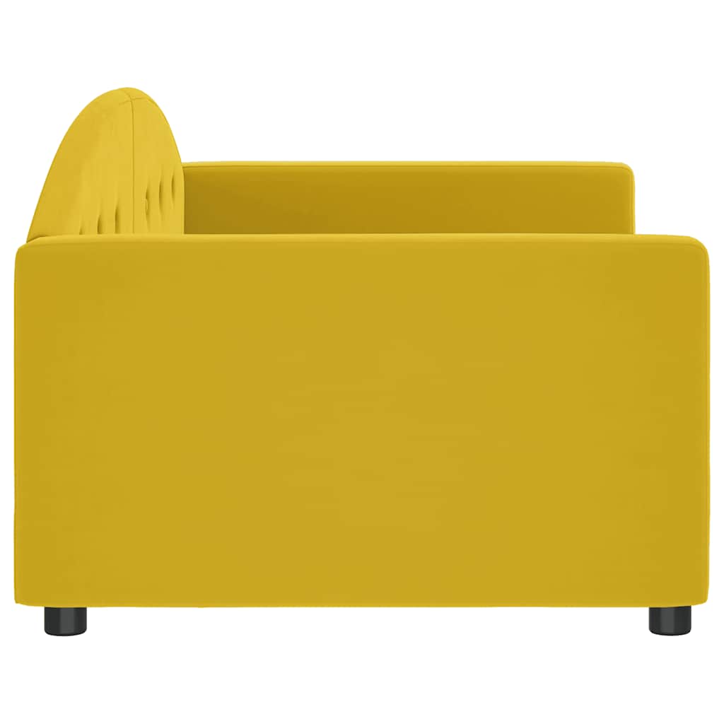 vidaXL Sofa z funkcją spania, żółta, 90x200 cm, obita aksamitem