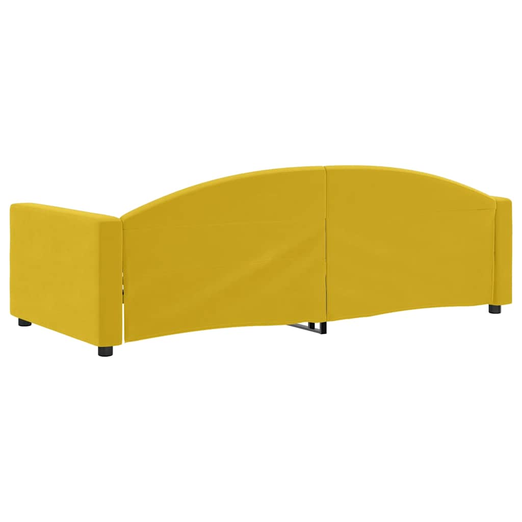 vidaXL Sofa z funkcją spania, żółta, 90x200 cm, obita aksamitem