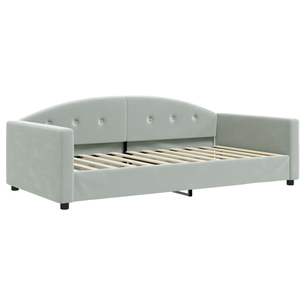 vidaXL Sofa z funkcją spania, jasnoszara, 100x200 cm, obita aksamitem