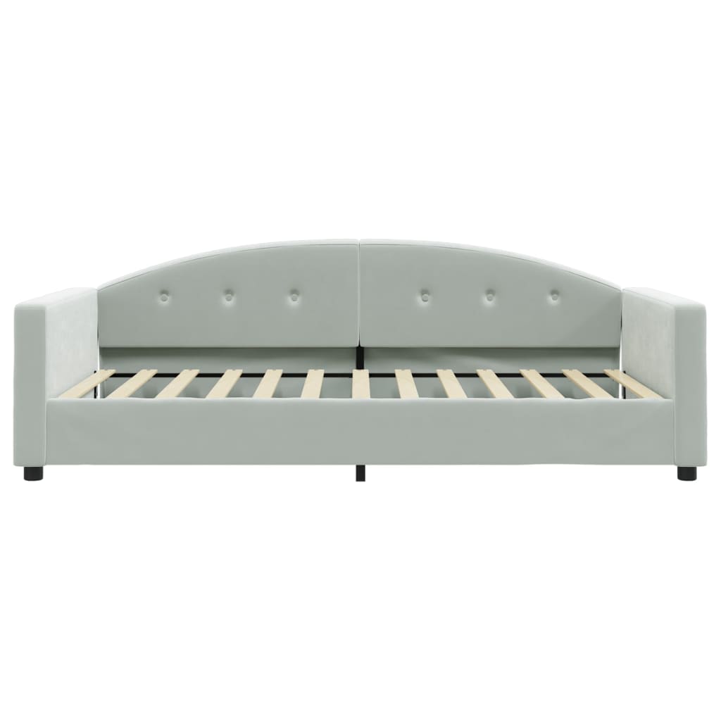 vidaXL Sofa z funkcją spania, jasnoszara, 100x200 cm, obita aksamitem