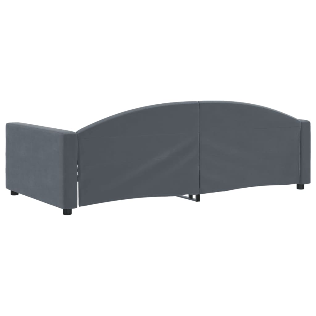 vidaXL Sofa z funkcją spania, ciemnoszara, 100x200 cm, aksamit