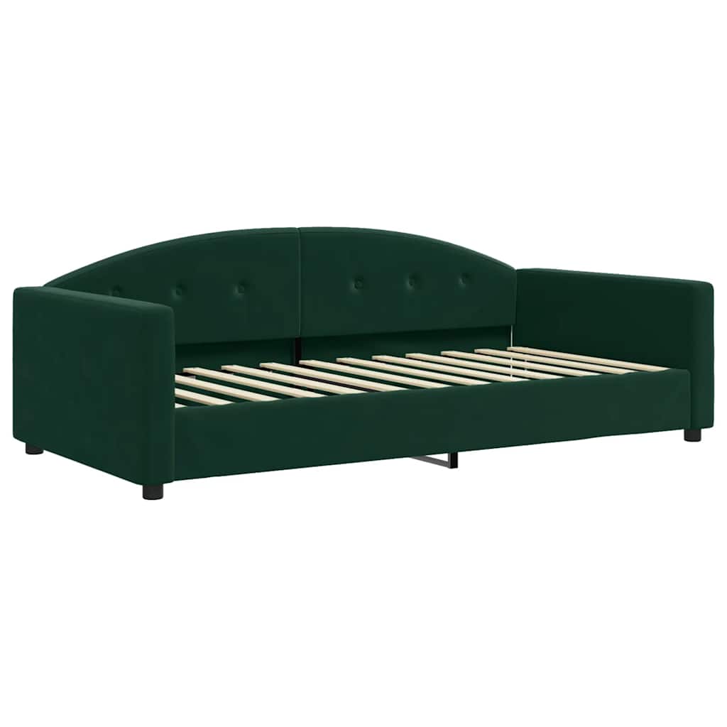 vidaXL Sofa z funkcją spania, ciemnozielona, 100x200 cm, aksamitna