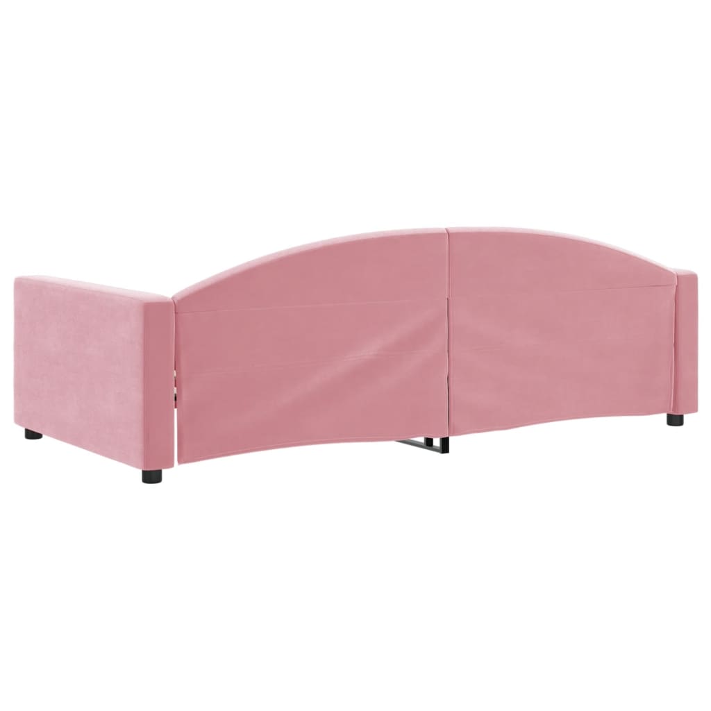 vidaXL Sofa z funkcją spania, różowa, 100x200 cm, obita aksamitem